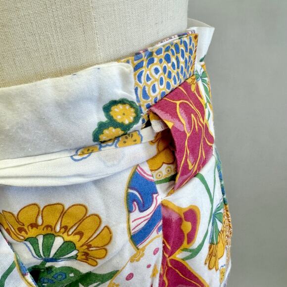 Roberta Roller Rabbit paperbag floral print ankle pants Size small  tie belt - Picture 11 of 15